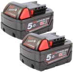 2x M18B5 akumultor 18 V/5.0 Ah Red Li-Ion Milwaukee 4932430483