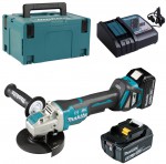 Makita DGA519RTJ aku hlov bruska 2x 5,0 Ah + Makpac