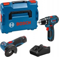 Bosch sada GSR 12V-15 + GWS 12V-76 + 2x 2.0Ah + L-Boxx 0615990N2U